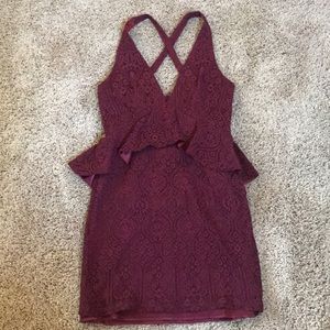 Burgundy lace dress